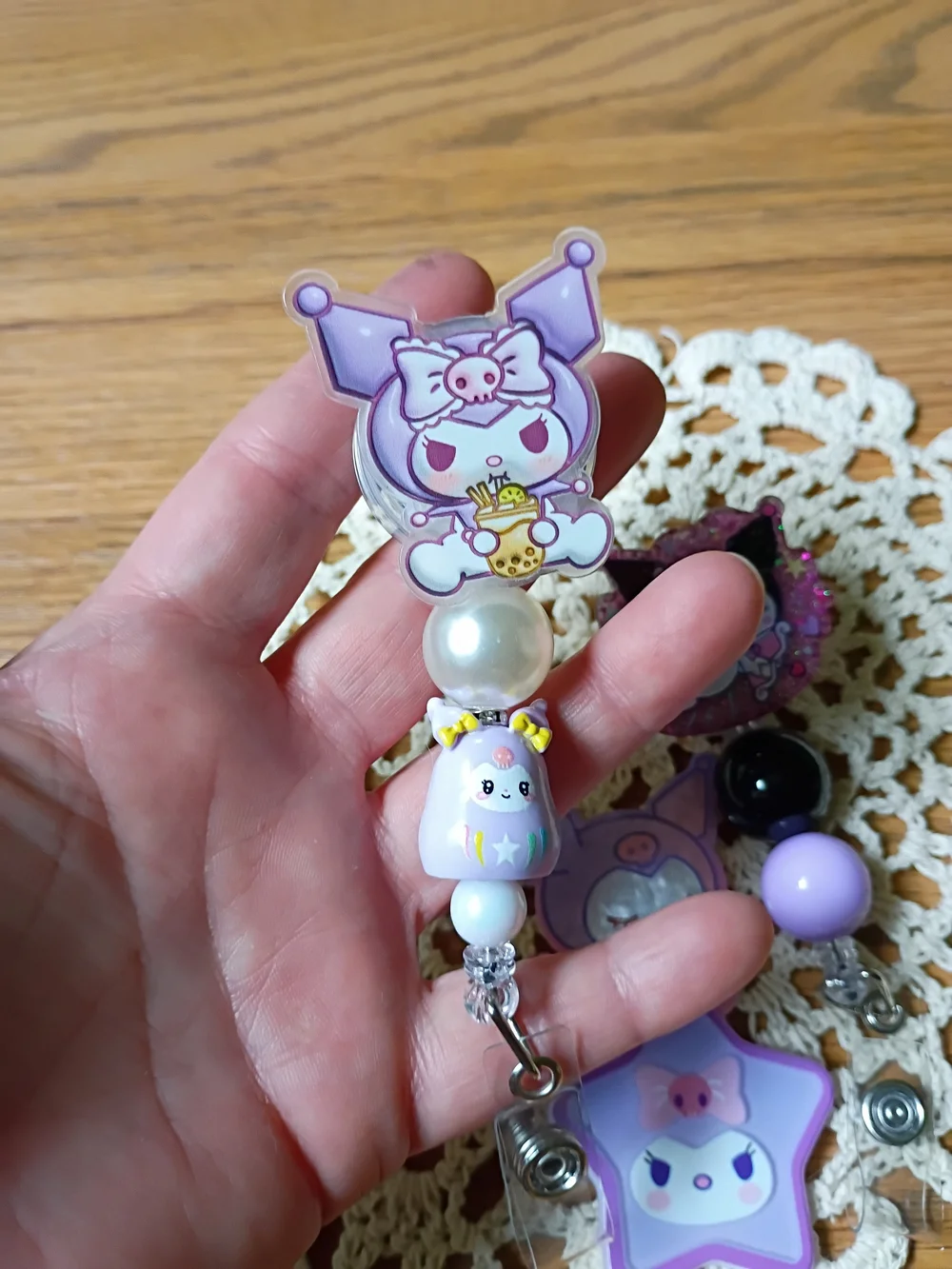 Kuromi  Badge Reel Key & Card Holder